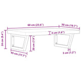 Basin Shelf Wall Mounted Steel and Solid Wood Acacia 3302850