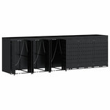 Wheelie Bin Storage for 6 Bins Black 408 x 77.5 x 121.5 cm 3394742