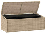 Garden Storage Box Beige 110x50x58 cm Poly Rattan 4104072