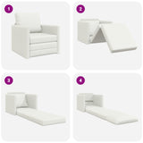 Folding Sofa Bed White 74 x 77 x 81 cm Faux Leather 42030493