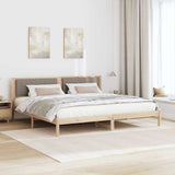 Bed Frame with Headboard Taupe 200 x 200 cm Solid Pine Wood 3394241