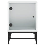Bedside Cabinets with Glass Doors 2 pcs White 35x37x50 cm 836519