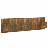 Bed Headboard With Cabinet Smoked Oak Engineered Wood 3115737