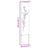 Garden Privacy Screen Silver 32 x 140 cm Galvanised steel 876257