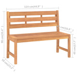 316634 Garden Bench 114 cm Solid Teak Wood