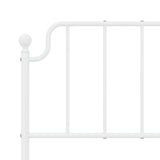 Metal Bed Frame without Mattress with Footboard White 135x190cm 373953