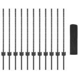 Welded Wire Fence with Post 25 x 0.8 m PVC-Coated Steel Grey 3336594