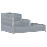 3-Tier Raised Bed Grey 120x80 cm Solid Wood Pine 4010311