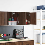 ZNTS Garage Wall Cabinets 2 pcs Brown Oak Engineered Wood 860638