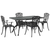 Garden Dining Set 5 pcs Black Aluminium 3334677