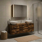 Bathroom Furniture Set 4 pcs Smoked Oak 3406947