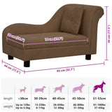Dog Sofa with Pillow Brown 83x44x44 cm Plush 171101