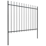 Garden Fence with Spear Top Steel 537x150 cm Black 277631