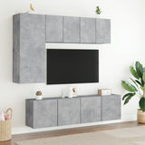 5 Piece TV Wall Units Concrete Grey Engineered Wood 3216467