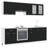 Kitchen Unit Lyon 8 pcs Black Oak Engineered Wood 3445860