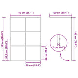 Walk-in Shower Wall Gold 140 x 195 cm Tempered Glass 42022056