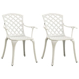 Bistro Set White Cast Aluminium Medium Decorative Inlays 3070585