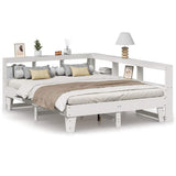 Bookcase Bed without Mattress White 140x200cm Solid Wood Pine 3324539