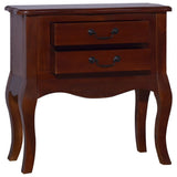 ZNTS Bedside Cabinet Classical Brown 60x30x60 cm Solid Mahogany 288883