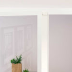 Interior Door White 76x201.5 cm Tempered Glass&Aluminium Slim 153666