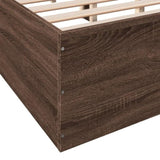 ZNTS Bed Frame Brown Oak 140x190 cm Engineered Wood 3281034