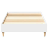Bed Frame No Mattress White 90x190 cm Single Engineered Wood 861084