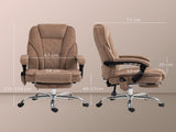 Massage Office Chair, Heated Reclining Computer Chair with Adjustable Height and Footrest, Brown T3398P377449