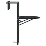 Hanging Balcony Table Black 60x64x83.5 cm Plastic Rattan Look 47894