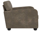 Armchair Dark Grey Faux Suede Leather 42043425