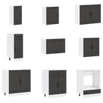 ZNTS 14 Piece Kitchen Cabinet Set Lucca Black Engineered Wood 3314982