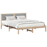 Bed Frame with Upholstered Headboard Light Grey 150 x 200 cm 878249