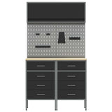 Work Cabinet Set with Drawer with Shelf Manual 5 pcs Black 3321422