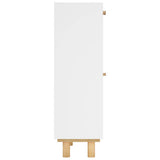 Shoe Cabinet White 52x25x80 cm Engineered Wood&Natural Rattan 345645