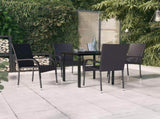 5 Piece Outdoor Dining Set Black 3099378