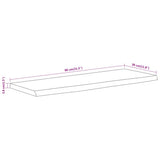 Wall Shelf 80x30x3.8 cm Rectangular Solid Wood Acacia Live Edge 370286