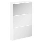 Shoe Cabinet with Mirror 3-Layer High Gloss White 63x17x102.5 cm 342637