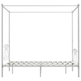 Bed Frame without Mattress with Canopy White 140x200 cm Metal 284429