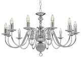 Chandelier Silver 12 x E14 Bulbs 281622