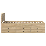 Daybed Manual Sonoma Oak and Black 100 x 200 cm Engineered Wood 3408517