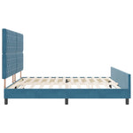 ZNTS Bed Frame Dark Blue 200x200 cm Velvet 3344901