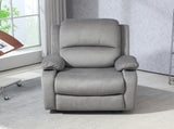 Microfibre Manual Reclining Armchair, with Footrest - Grey T3398P377942