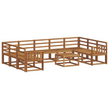 Outdoor Sofa Set 10 pcs Natural Solid Acacia Wood 3367012