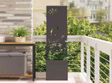 Garden Privacy Screen Black 32 x 150 cm Cold-rolled steel 876357