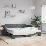 Daybed with Trundle without Mattress Dark Grey 90x190 cm Single 3197706