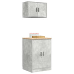 ZNTS Garage Cabinets 2 pcs Concrete Grey Engineered Wood 3328308