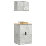 ZNTS Garage Cabinets 2 pcs Concrete Grey Engineered Wood 3328308