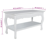 Coffee Table 2 Tiers MDF White 60629