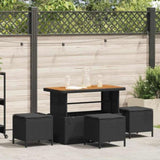 Garden Dining Set Black Poly Rattan 42007921