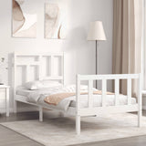 Bed Frame without Mattress White Single Solid Wood Pine 3193107