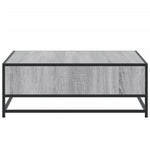 ZNTS Coffee Table Grey Sonoma 80x80x30 cm Engineered Wood and Metal 848772